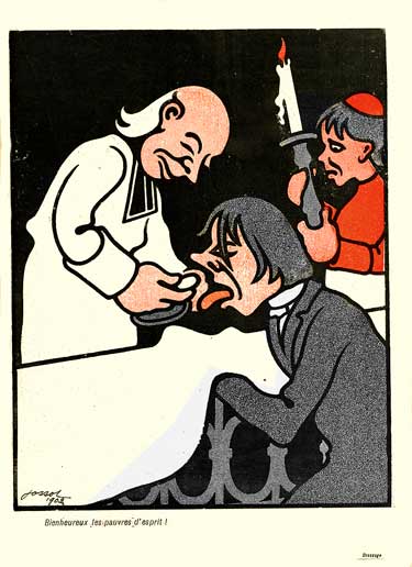 Un pretre donne la communion à un paroissien.