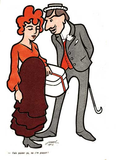 Un homme parle à sa maitresse : dessin de Jossot
