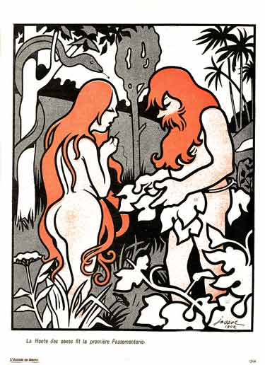 Adam et Eve mettent des feuilles de vigne