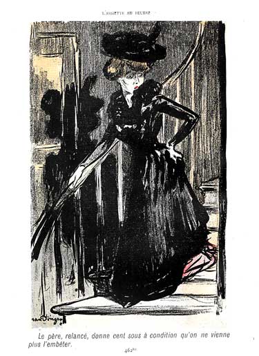 Une jeune femme ,habill&eacute;e de fa&ccedil;ons voyante , est sur le point de sortir dans la rue .