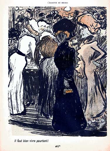 Jeune femme racolant sur la voie oublique